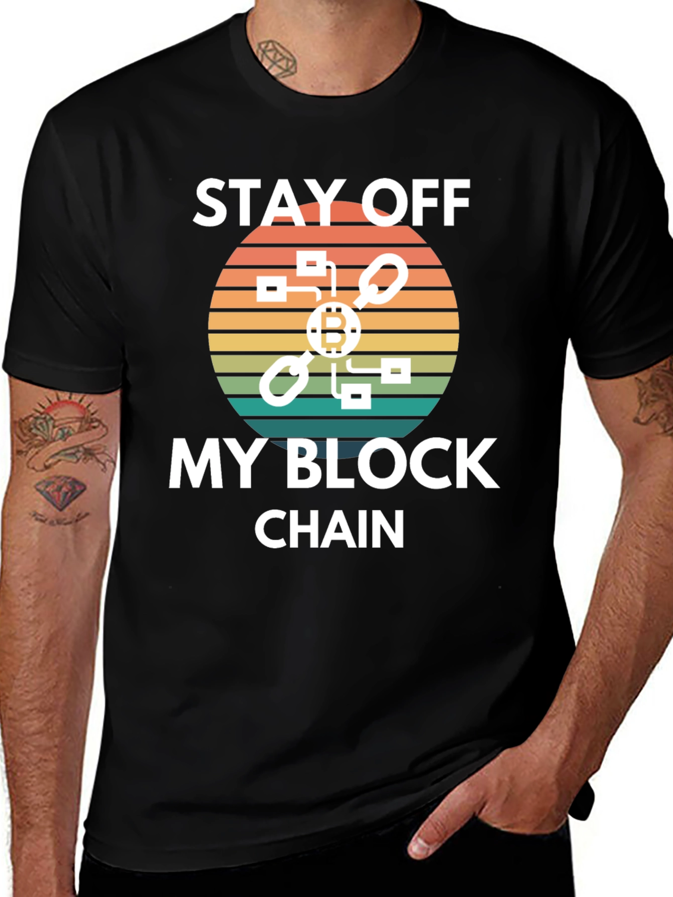 Stay Off My Blockchain T-Shirt - Crypto Tee