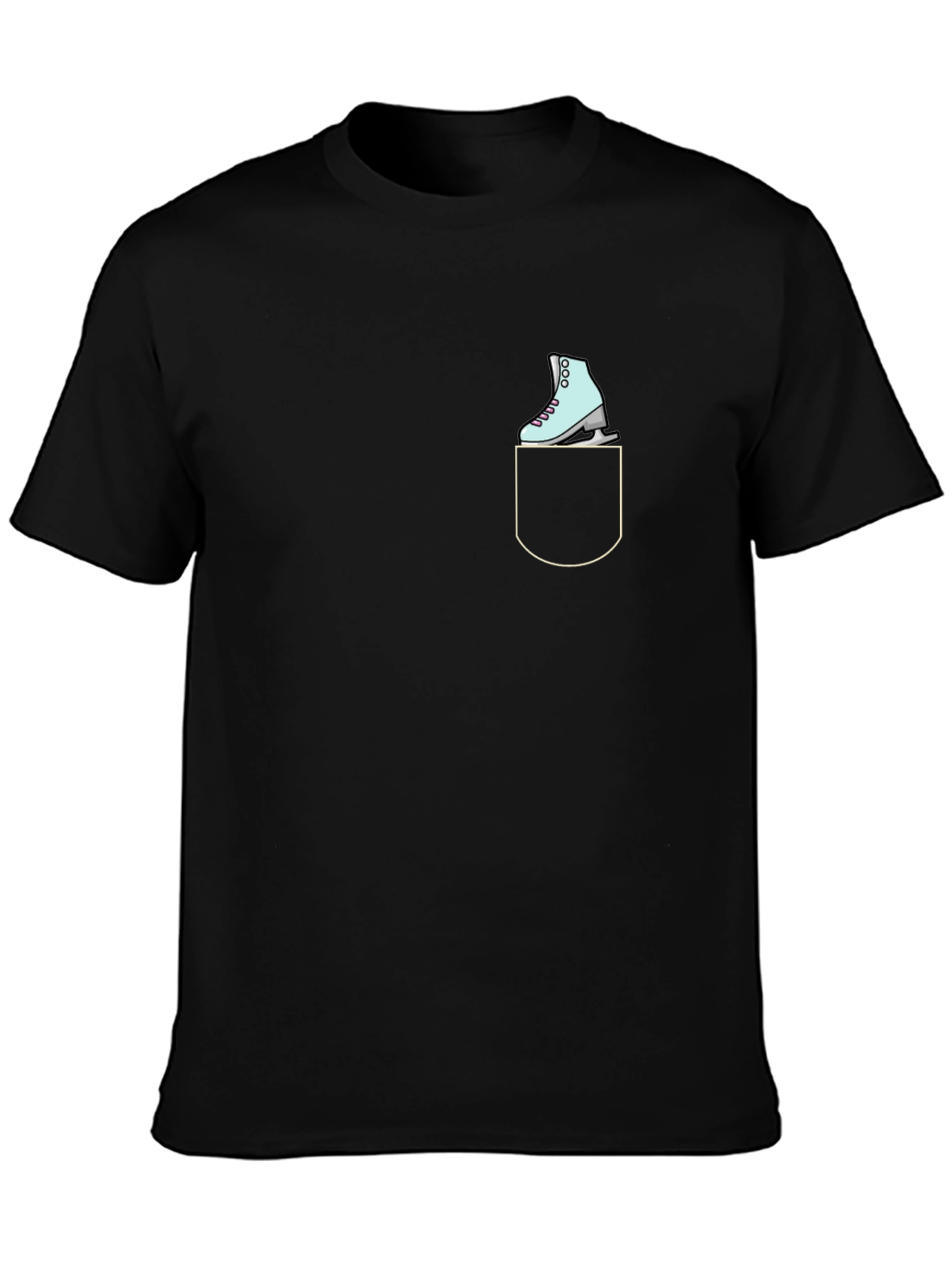 Skate in Pocket Graphic Tee - Casual Black T-Shirt