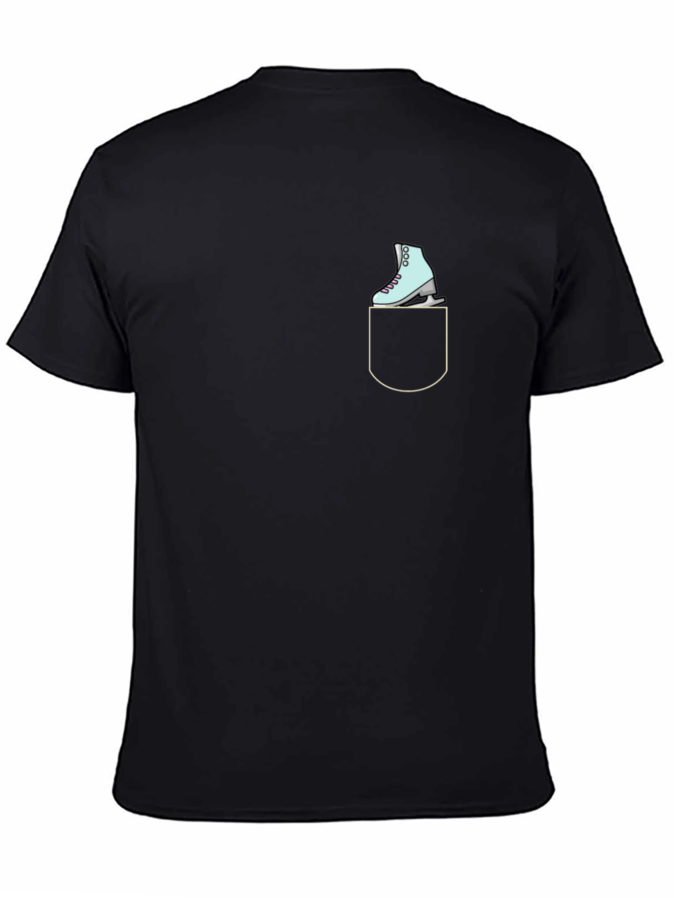 Skate in Pocket Graphic Tee - Casual Black T-Shirt