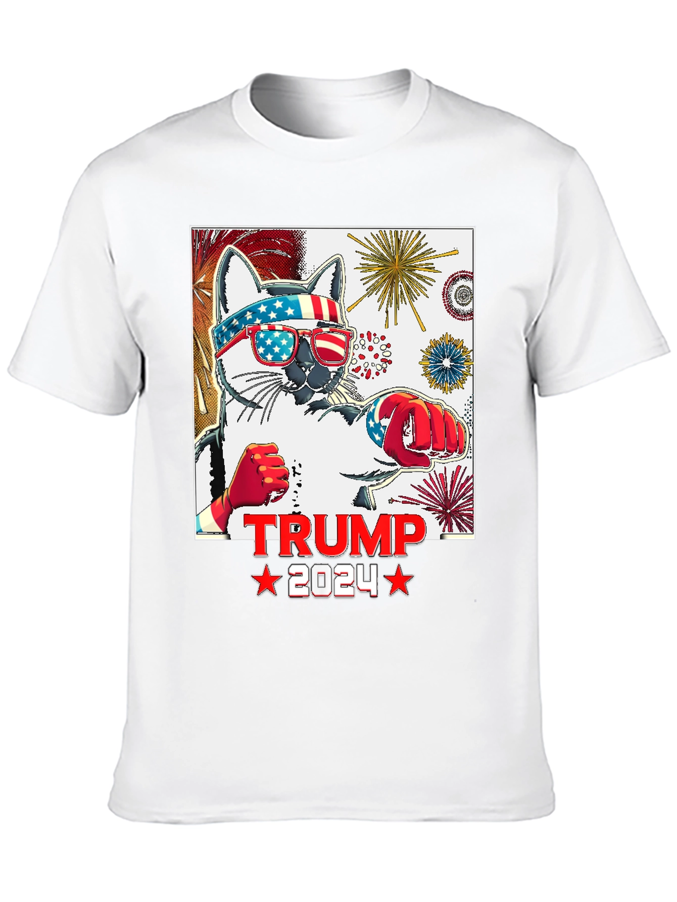 Trump 2024 Cat T-Shirt - Patriotic Apparel