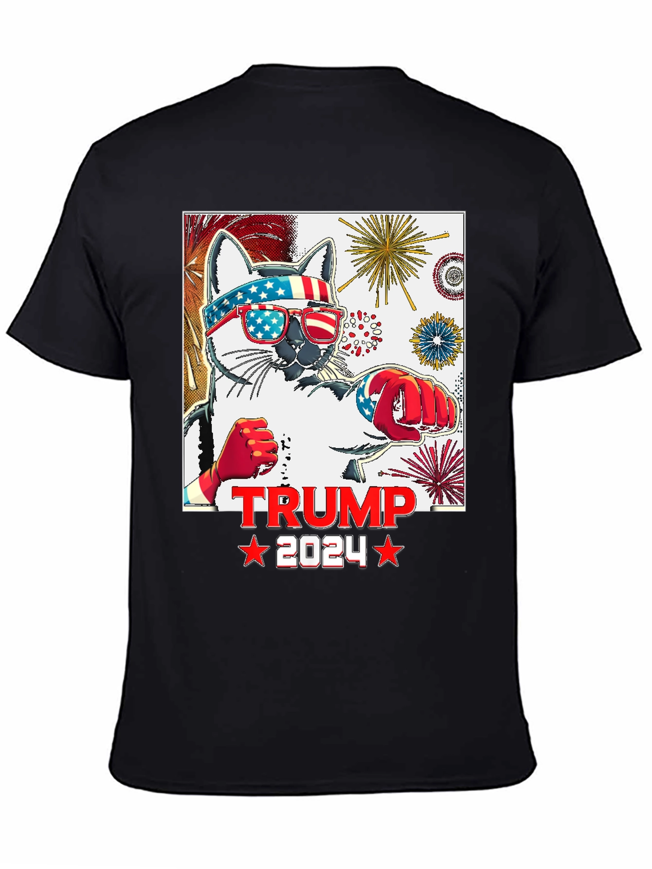 Trump 2024 Cat T-Shirt - Patriotic Apparel