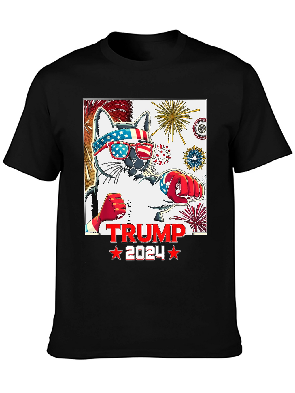 Trump 2024 Cat T-Shirt - Patriotic Apparel