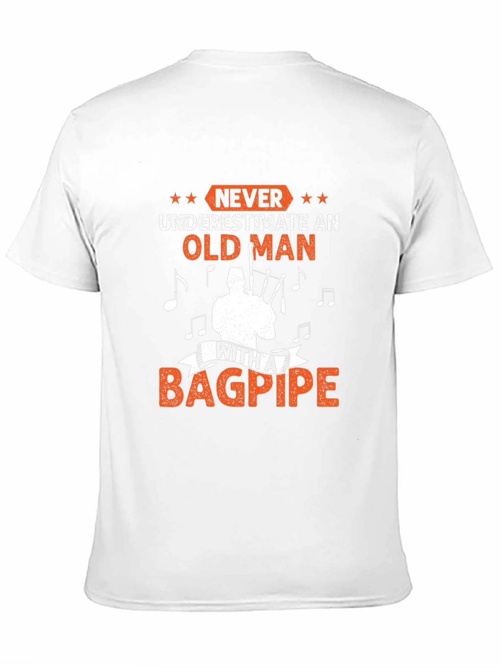 Never Underestimate Old Man Bagpipe T-Shirt