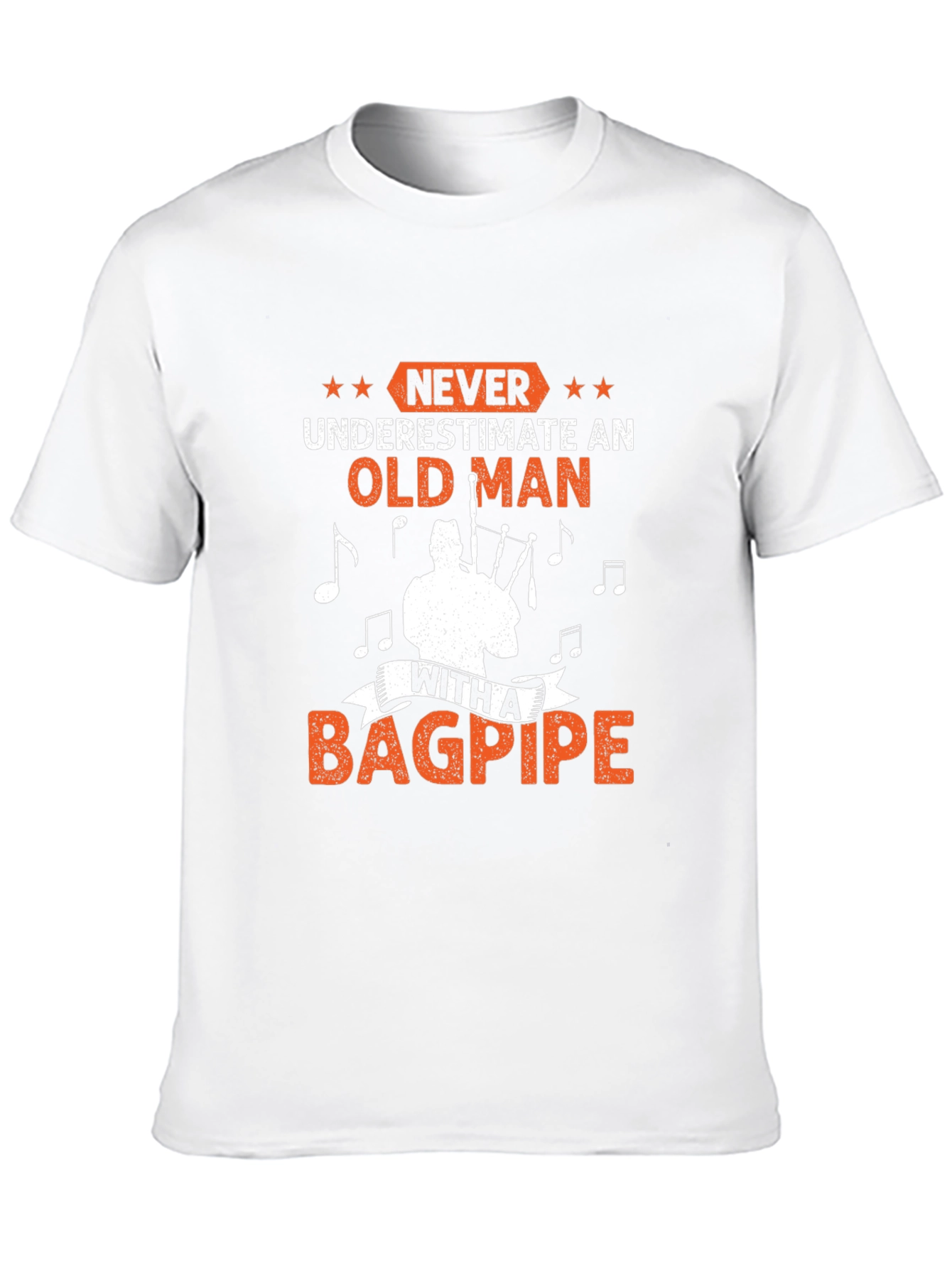 Never Underestimate Old Man Bagpipe T-Shirt