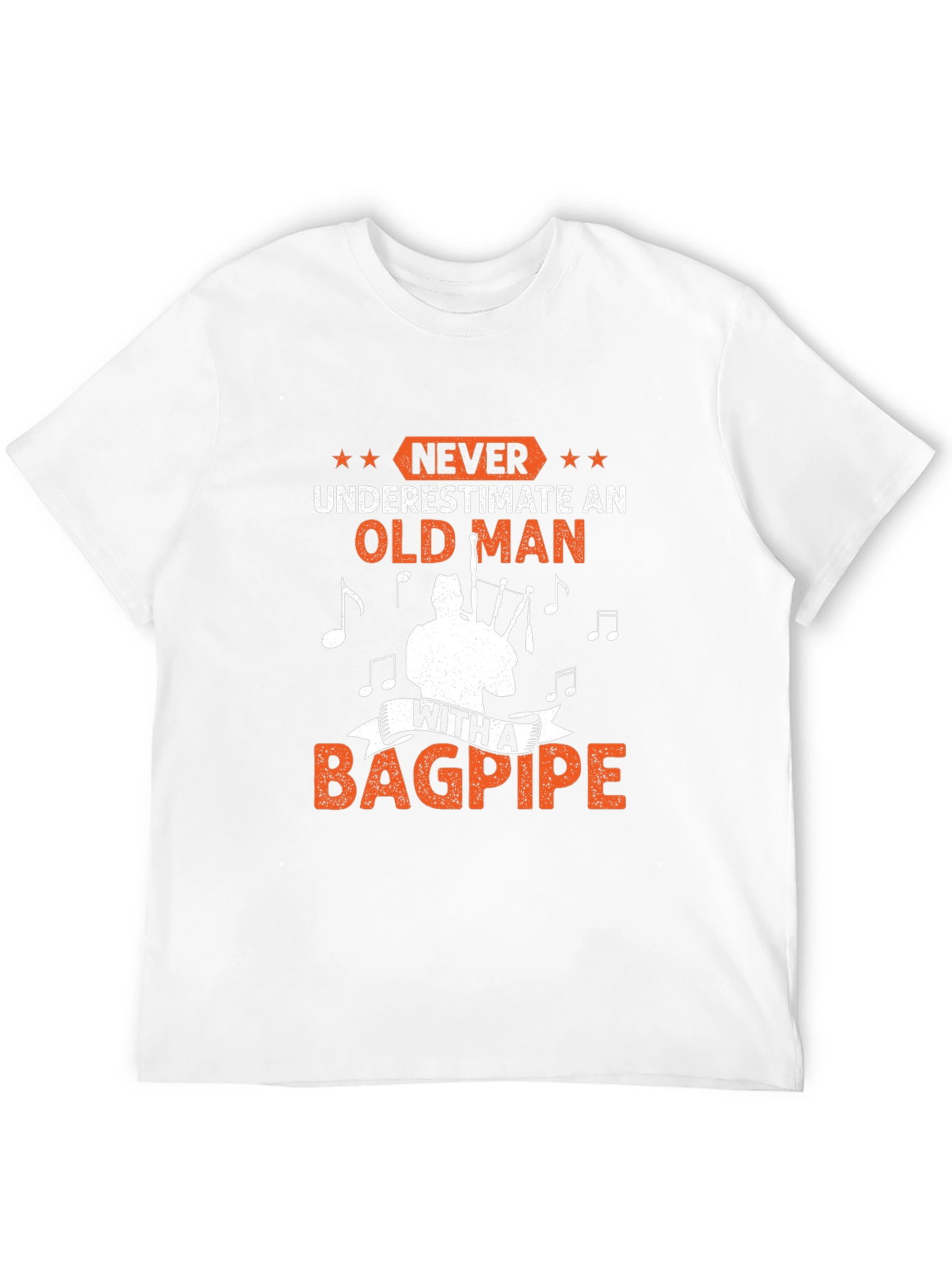Never Underestimate Old Man Bagpipe T-Shirt