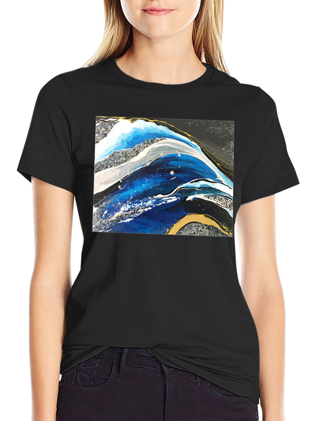 Abstract Art Graphic Tee - Black Unisex T-Shirt