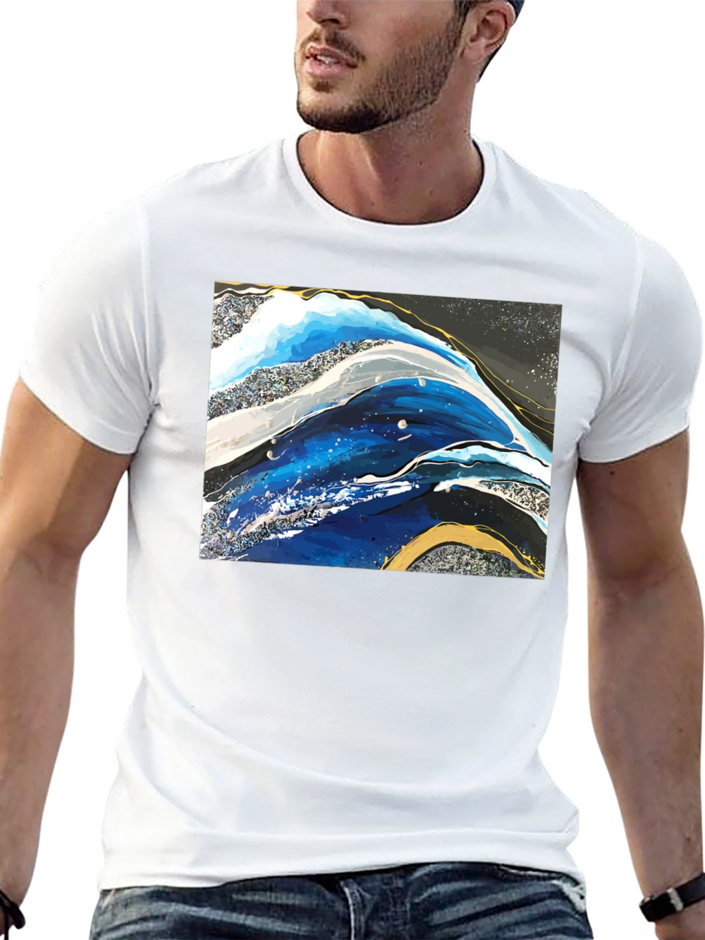 Abstract Art Graphic Tee - Black Unisex T-Shirt