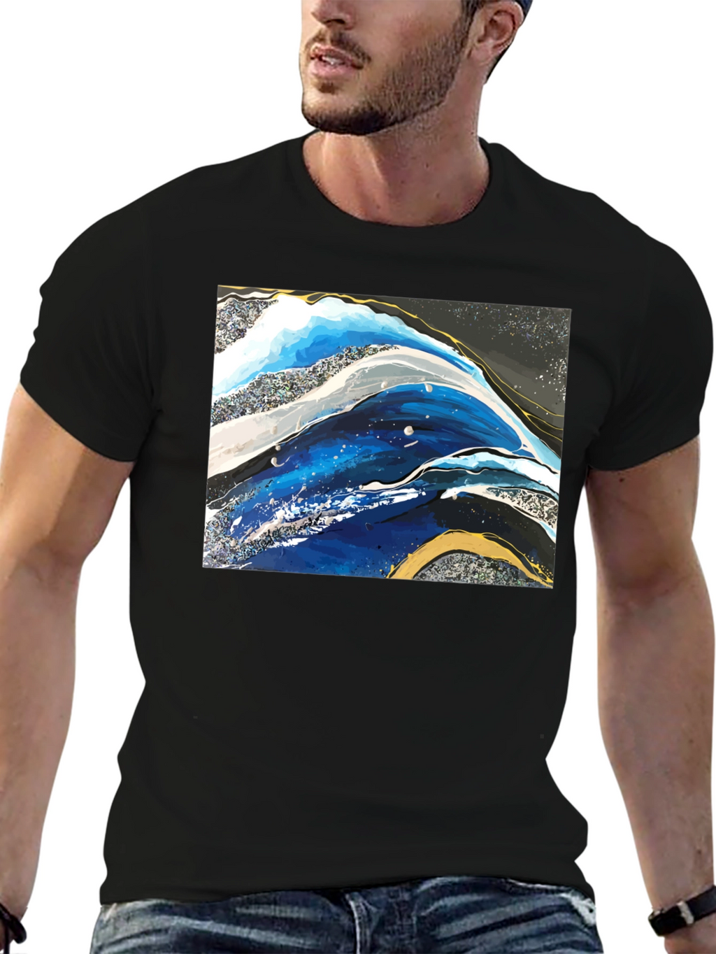Abstract Art Graphic Tee - Black Unisex T-Shirt