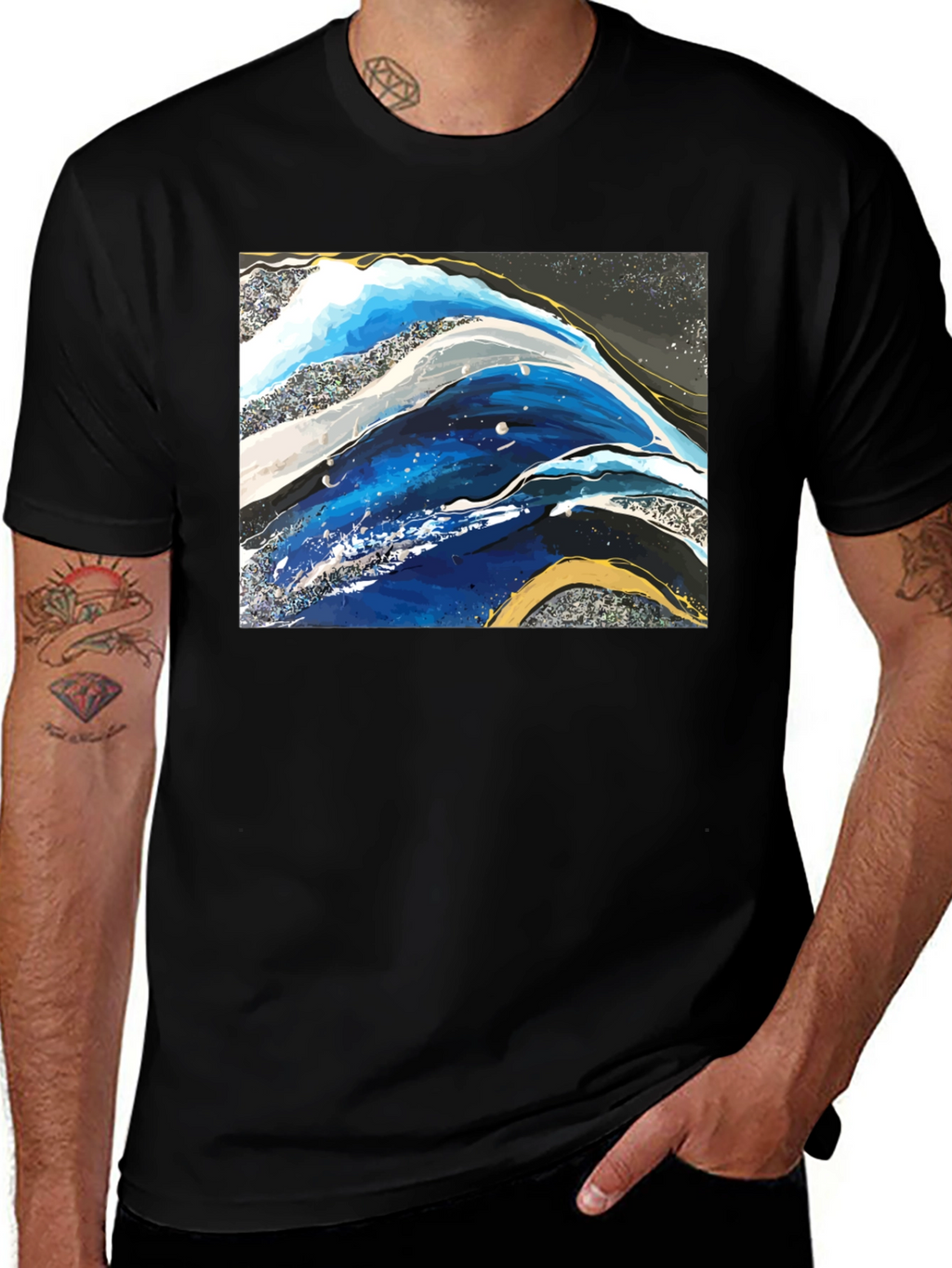 Abstract Art Graphic Tee - Black Unisex T-Shirt