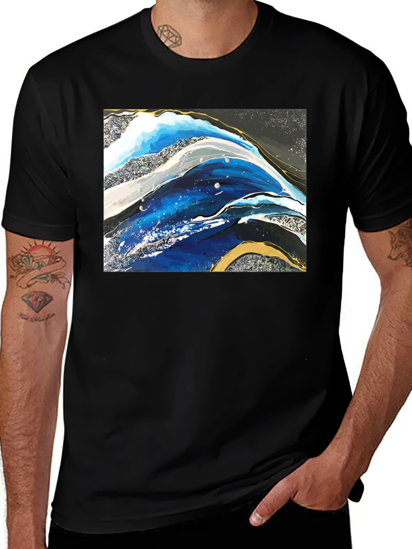 Abstract Art Graphic Tee - Black Unisex T-Shirt