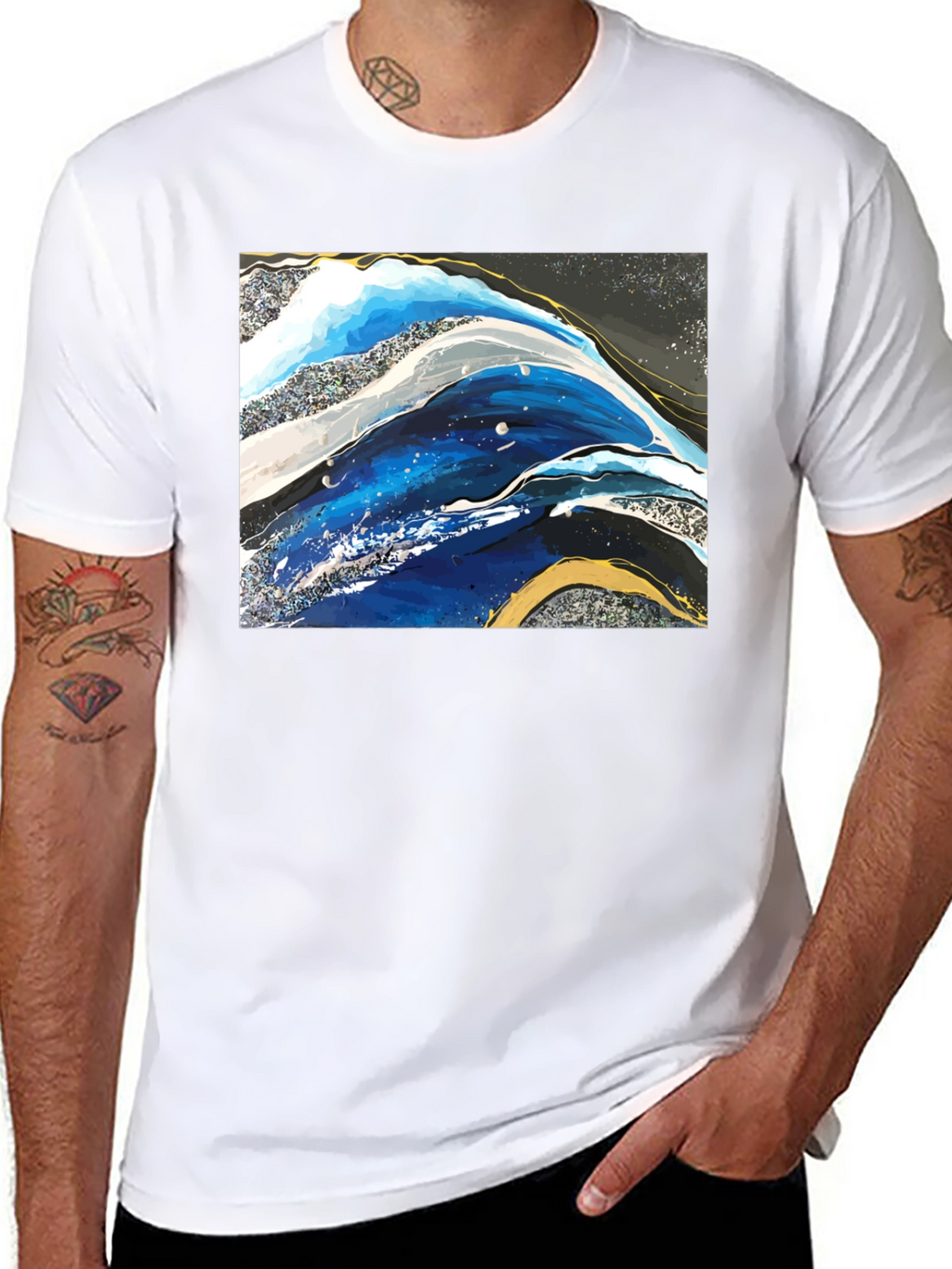 Abstract Art Graphic Tee - Black Unisex T-Shirt