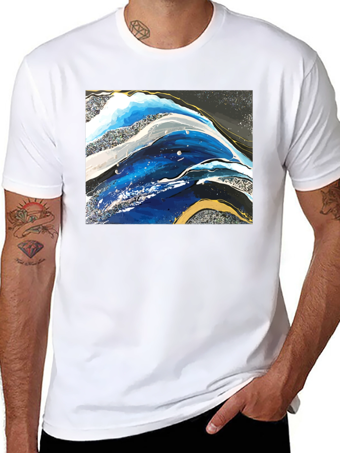Abstract Art Graphic Tee - Black Unisex T-Shirt