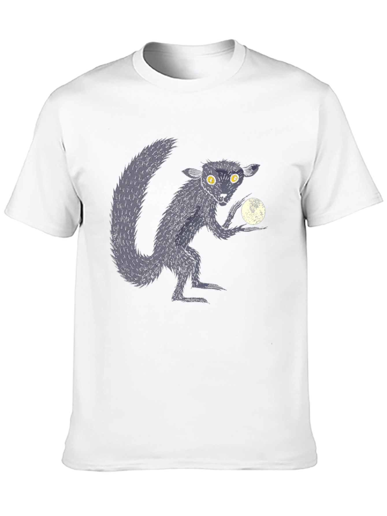 Aye-Aye Lemur & Moon Black Graphic T-Shirt