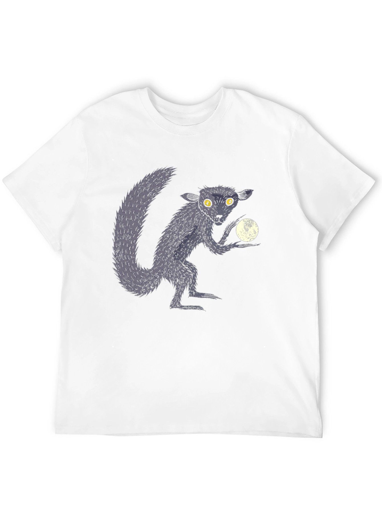 Aye-Aye Lemur & Moon Black Graphic T-Shirt