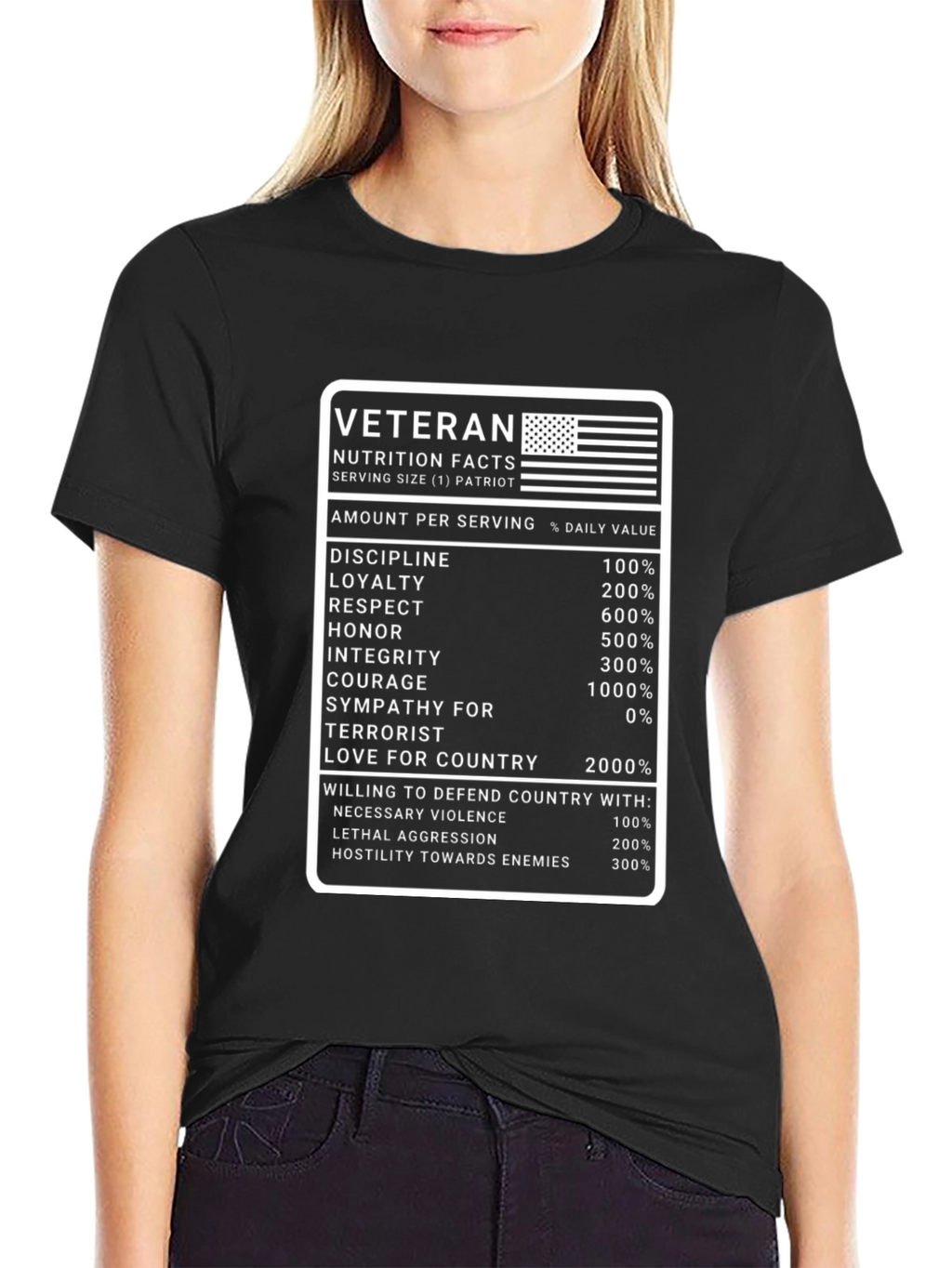 Veteran Nutrition Facts Graphic Tee