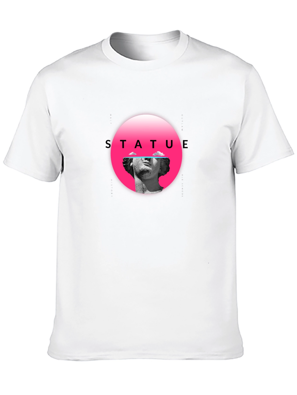 Statue Graphic Tee - Black Crew Neck