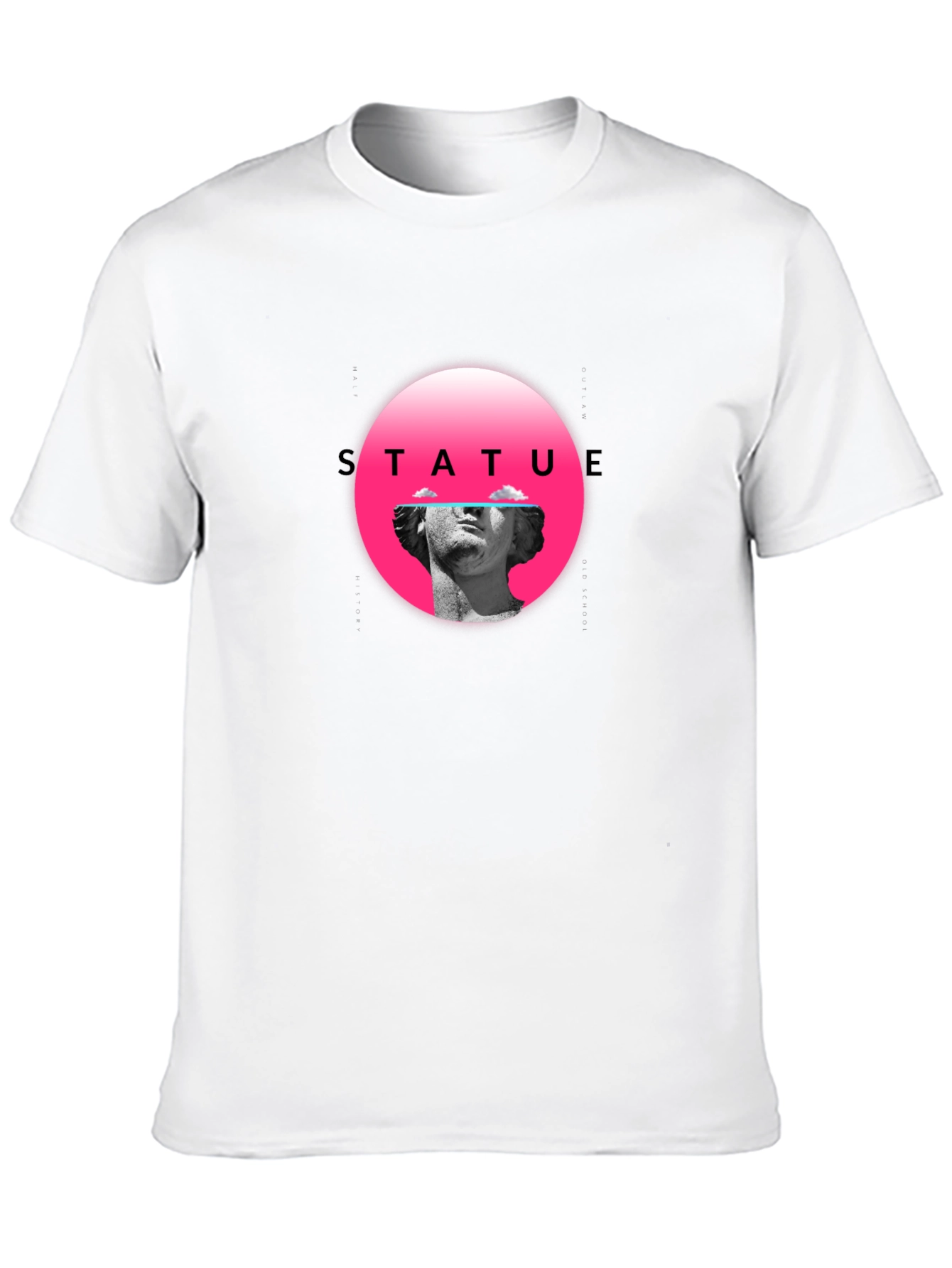 Statue Graphic Tee - Black Crew Neck