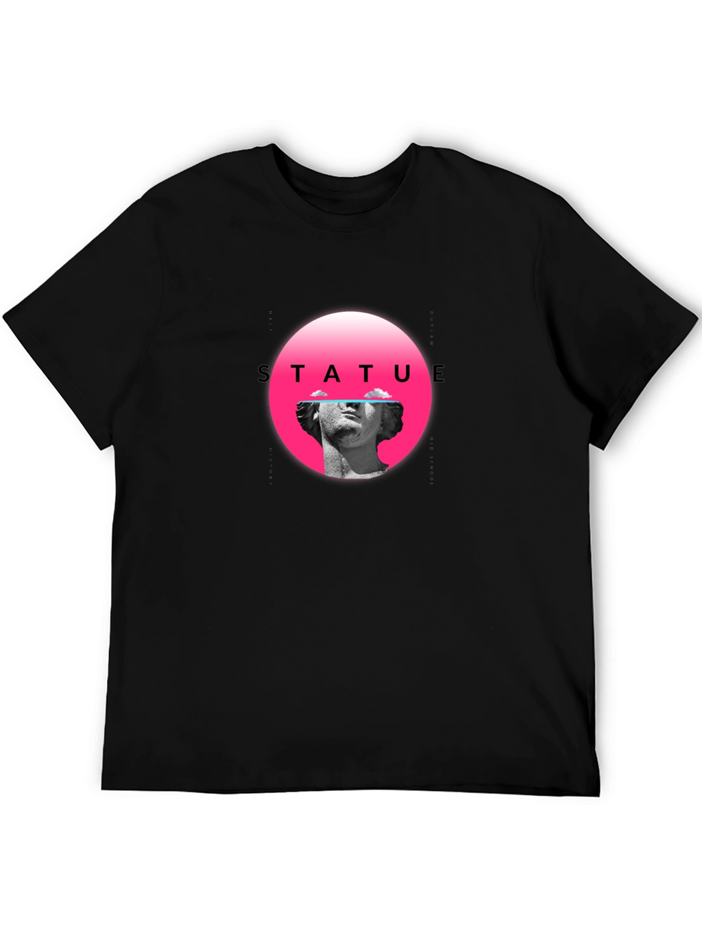 Statue Graphic Tee - Black Crew Neck