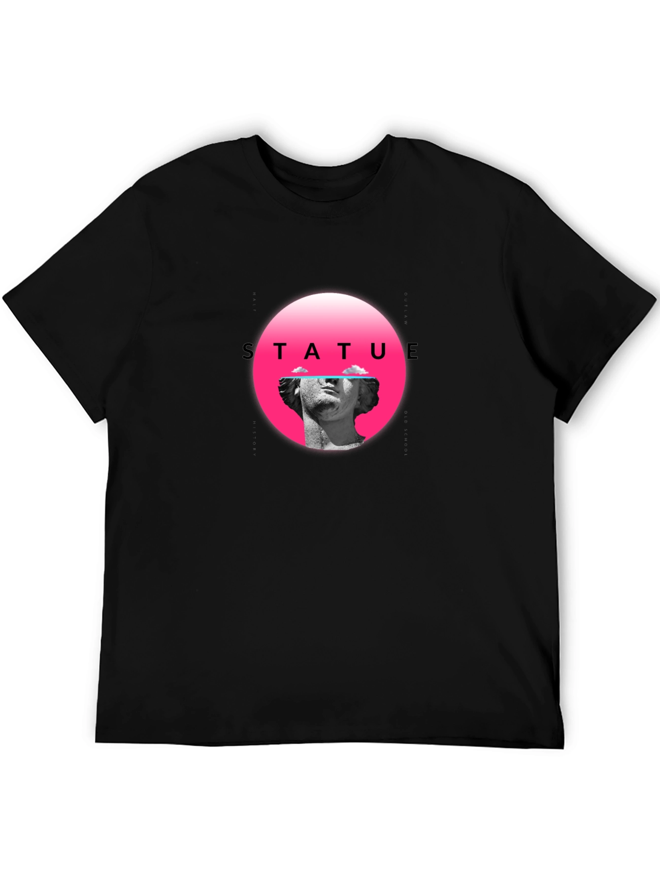 Statue Graphic Tee - Black Crew Neck