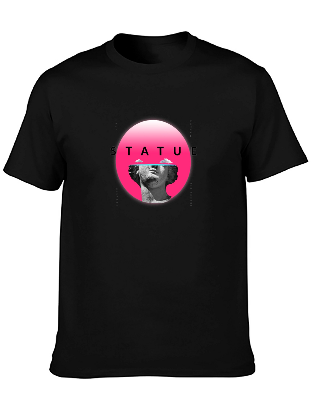 Statue Graphic Tee - Black Crew Neck