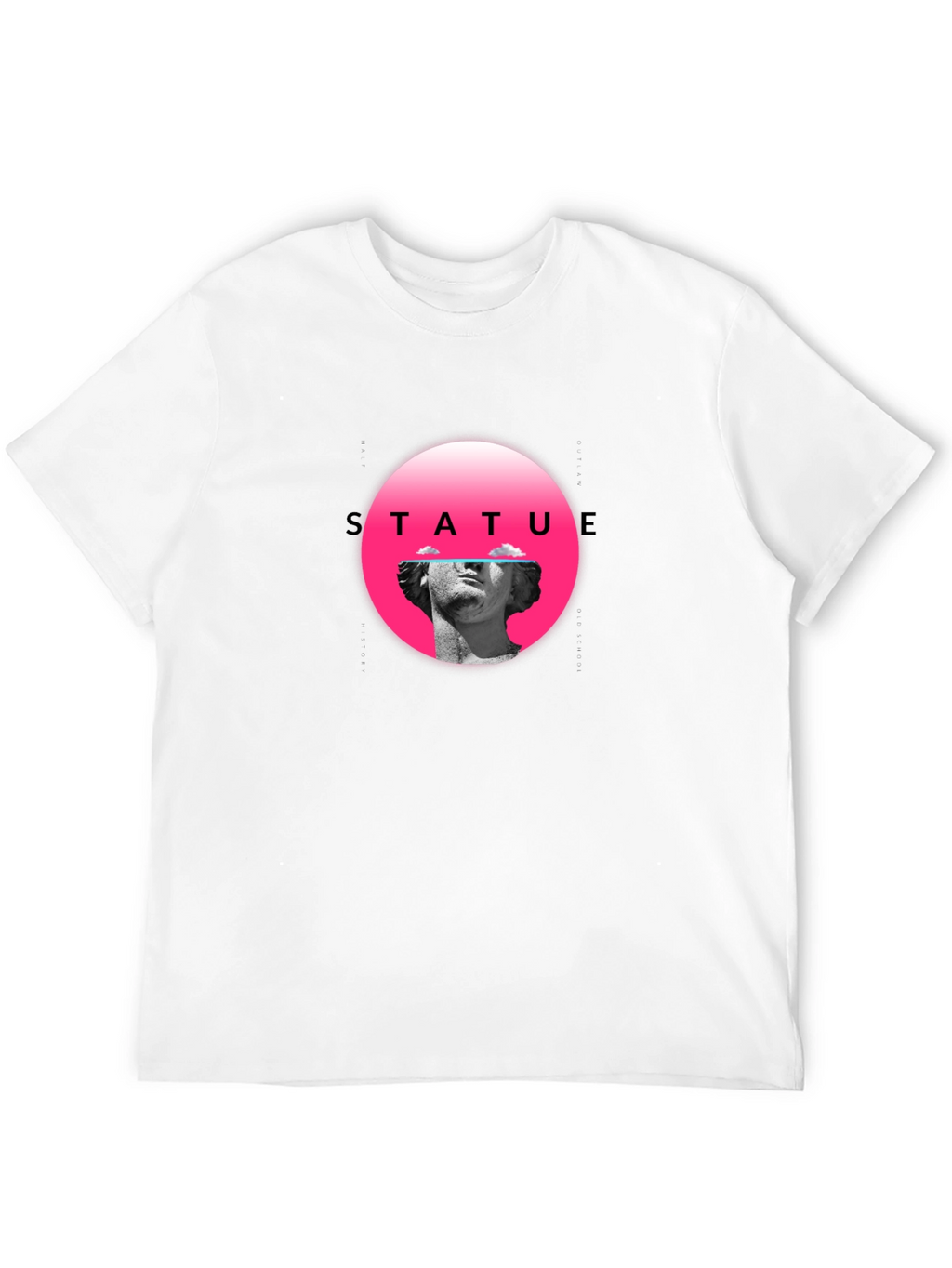 Statue Graphic Tee - Black Crew Neck