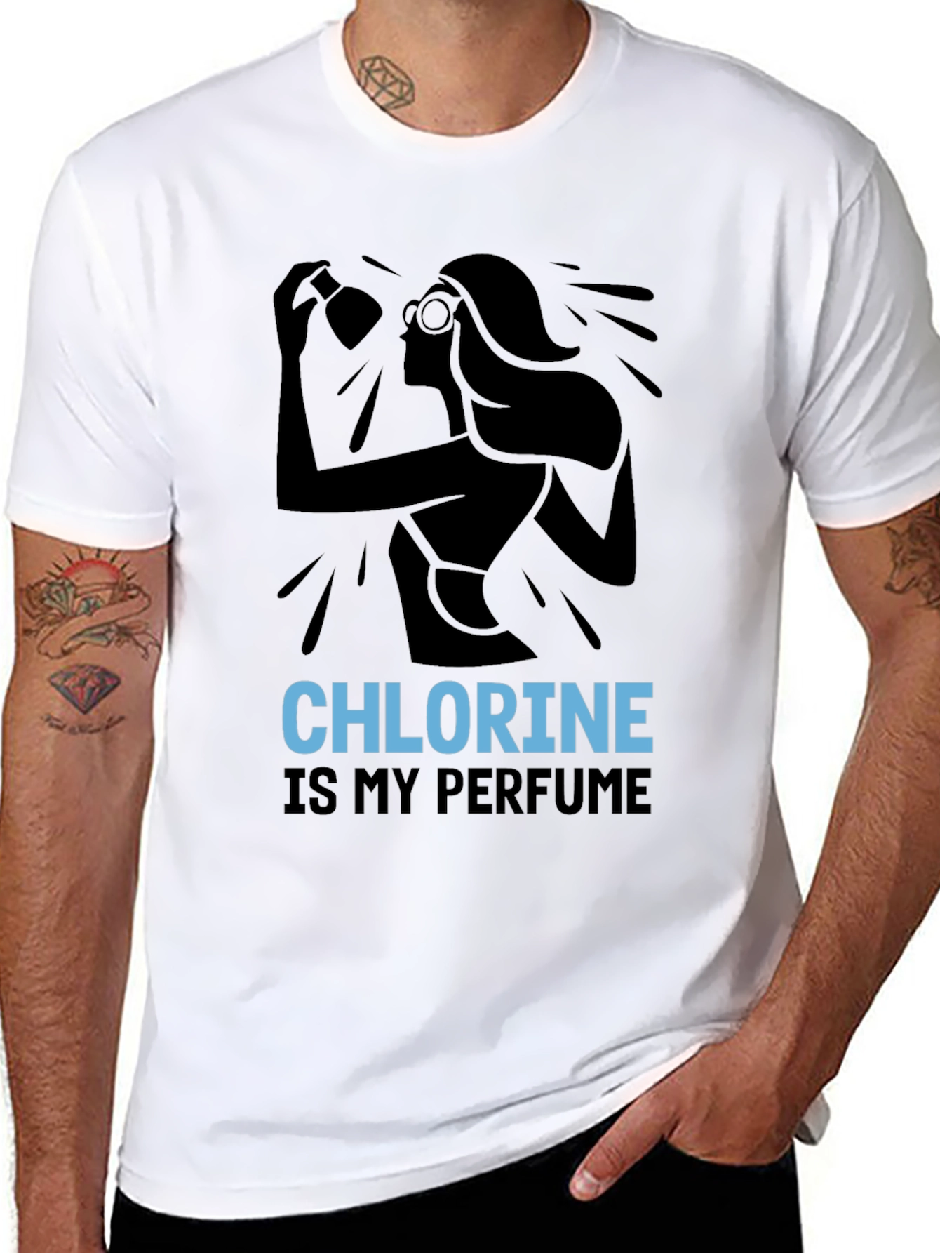 Chlorine Perfume T-Shirt - Swimmer Apparel