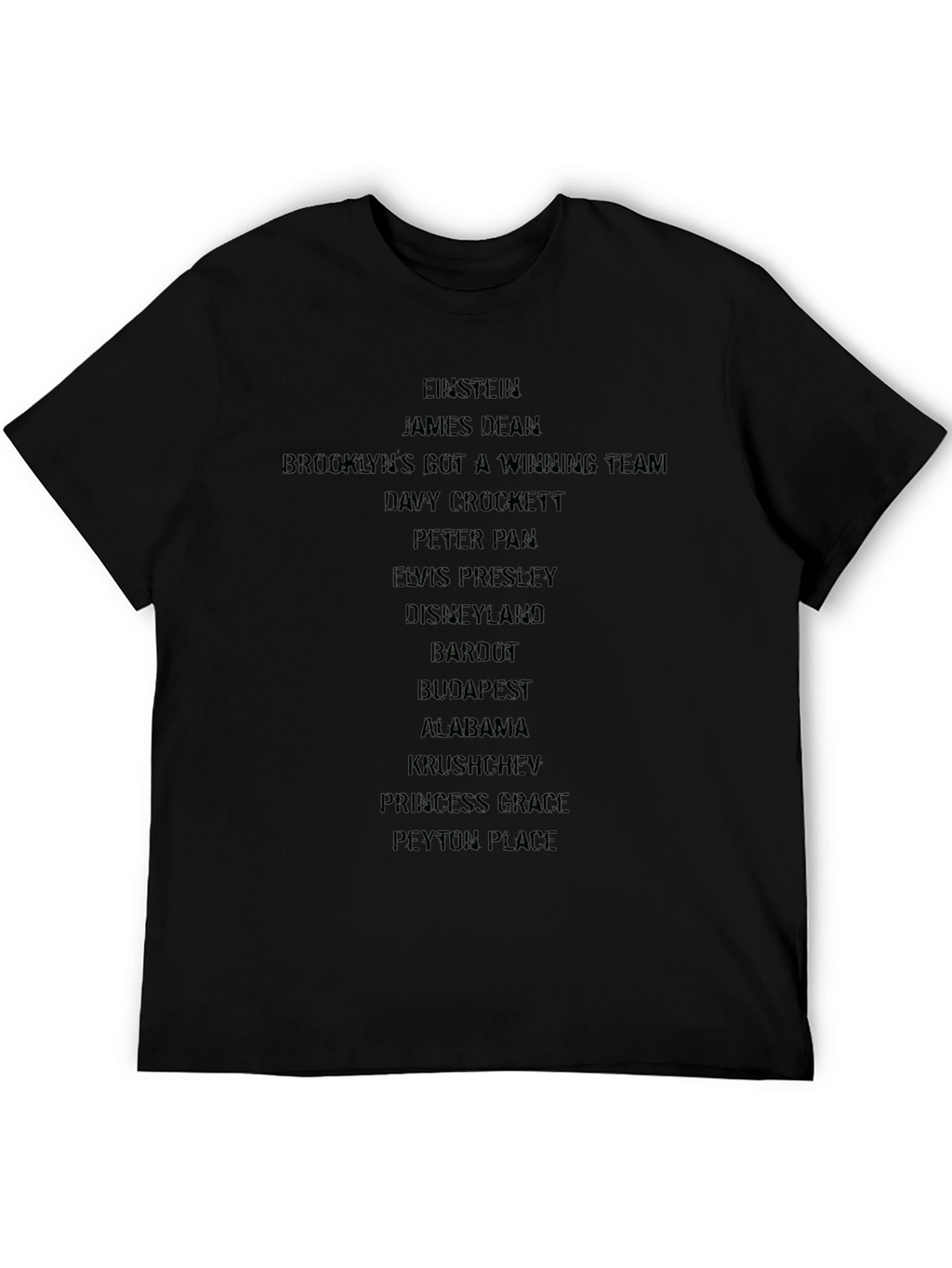 Einstein & Iconic Pop Culture Black T-Shirt
