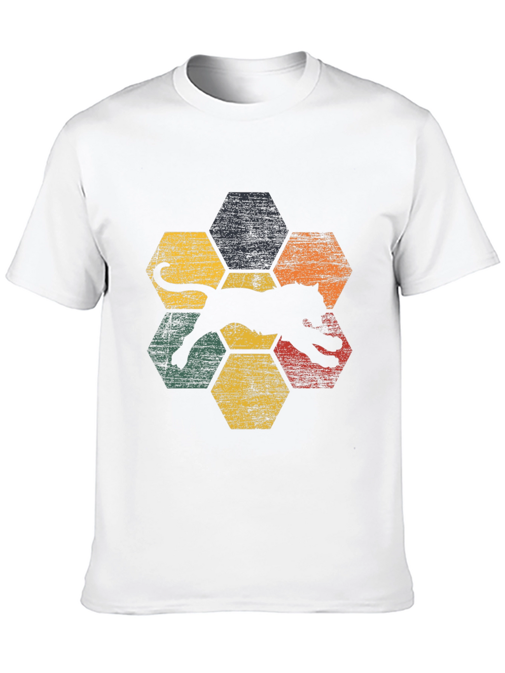 Retro Jaguar Hexagon Graphic T-Shirt