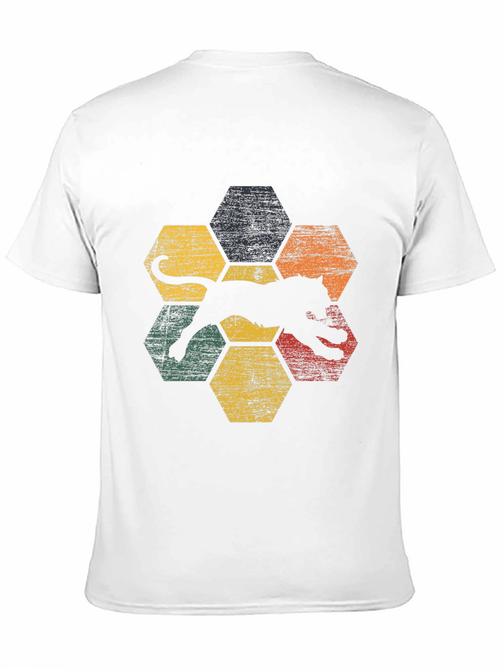 Retro Jaguar Hexagon Graphic T-Shirt