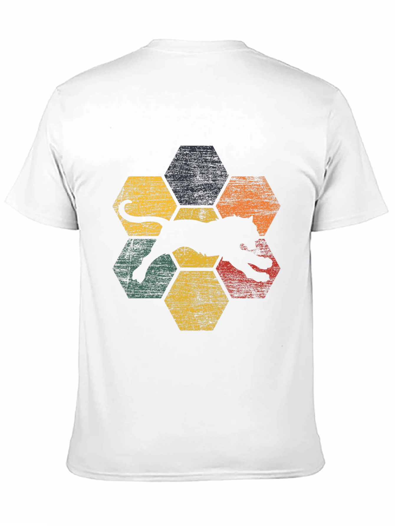 Retro Jaguar Hexagon Graphic T-Shirt