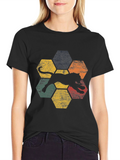 Retro Jaguar Hexagon Graphic T-Shirt