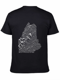 Abstract Maine State Graphic Tee - Black