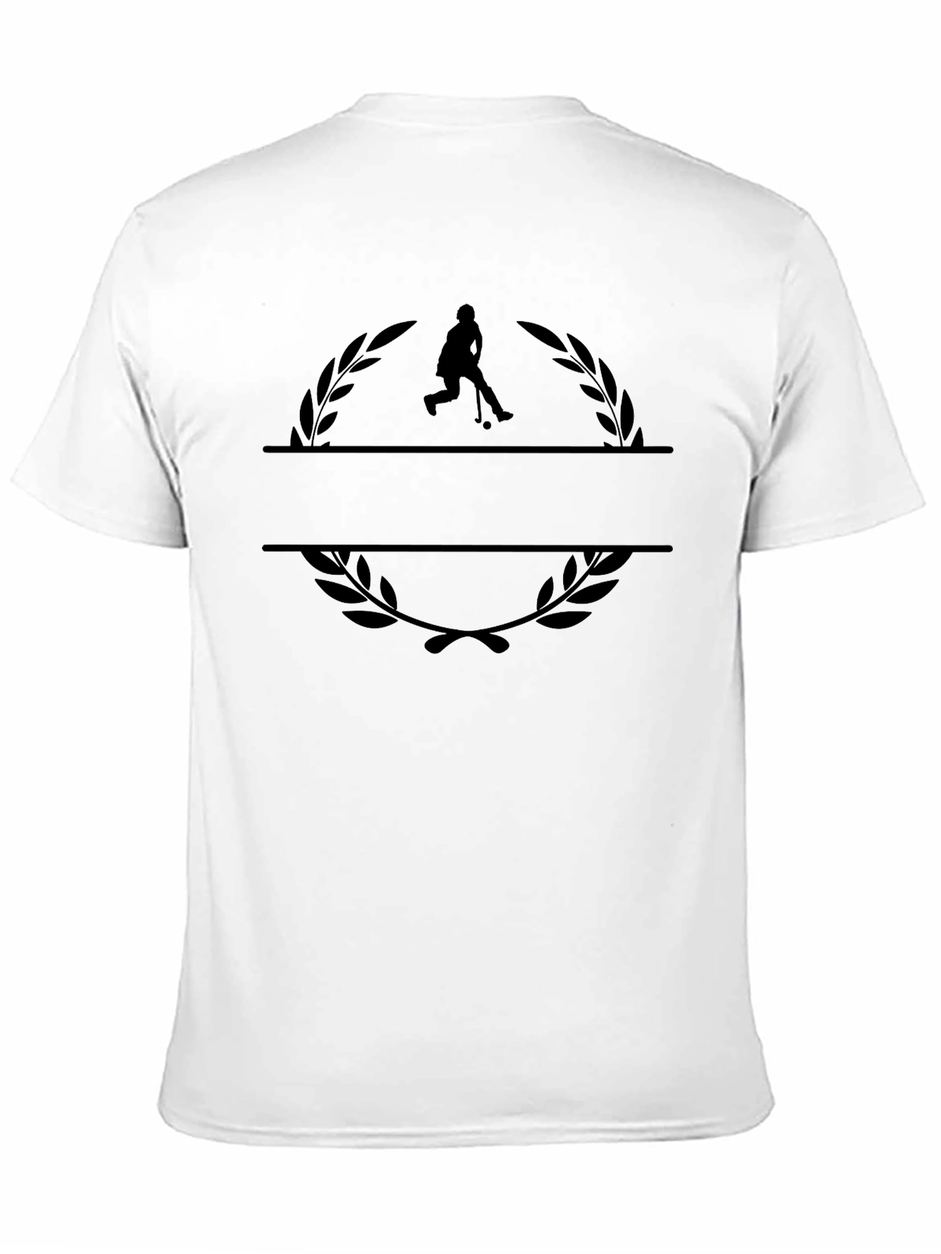 Hockey Player Laurel Branch Black T-Shirt