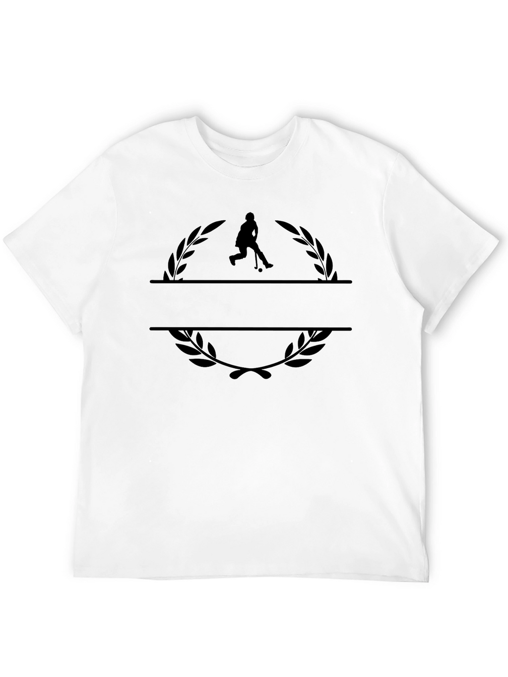 Hockey Player Laurel Branch Black T-Shirt