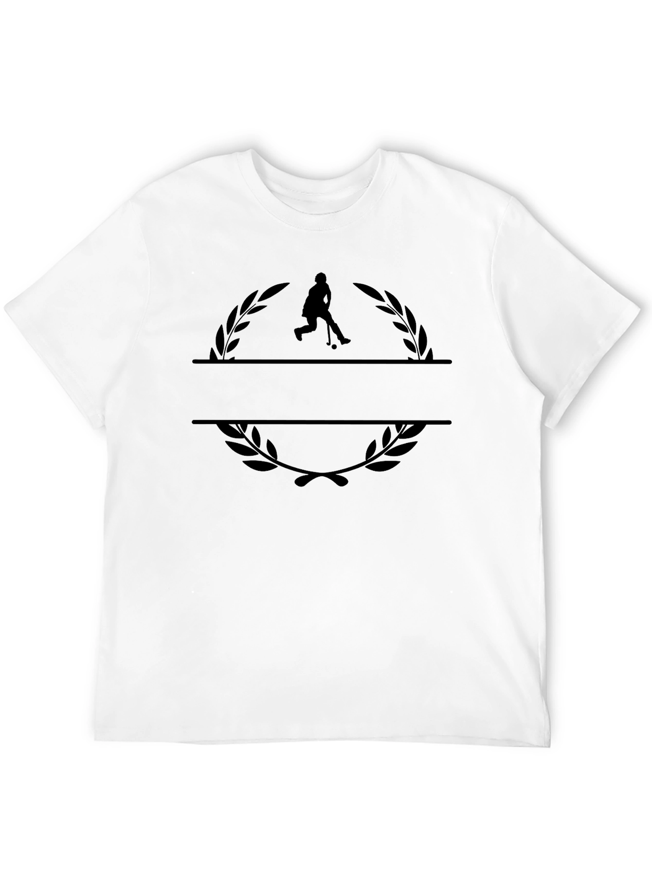 Hockey Player Laurel Branch Black T-Shirt