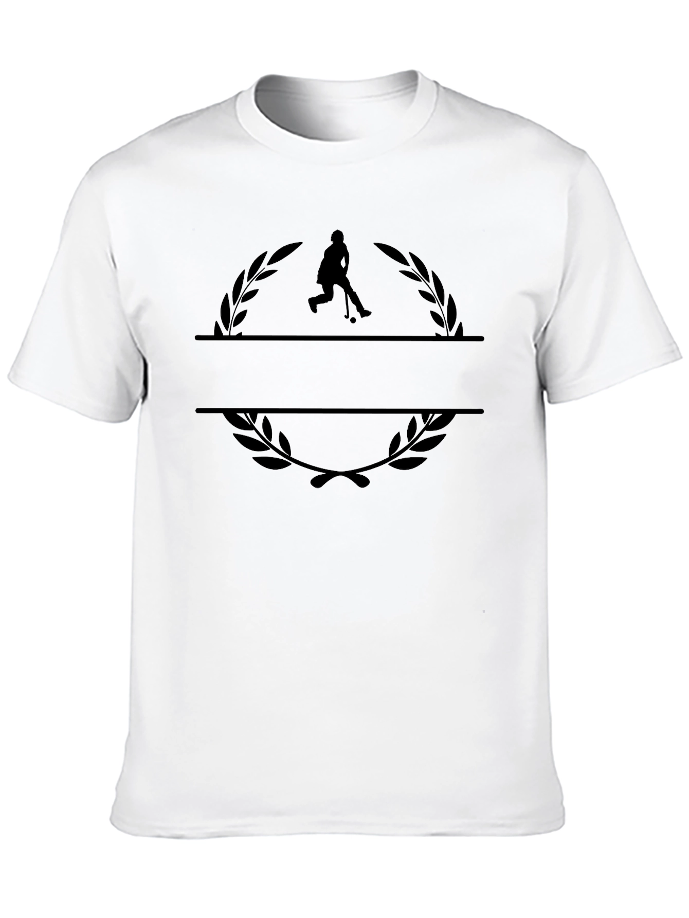 Hockey Player Laurel Branch Black T-Shirt