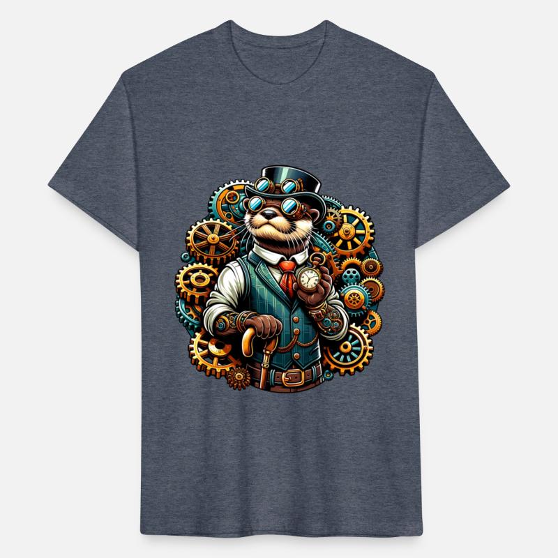 Steampunk Otter with Gears and Clock
