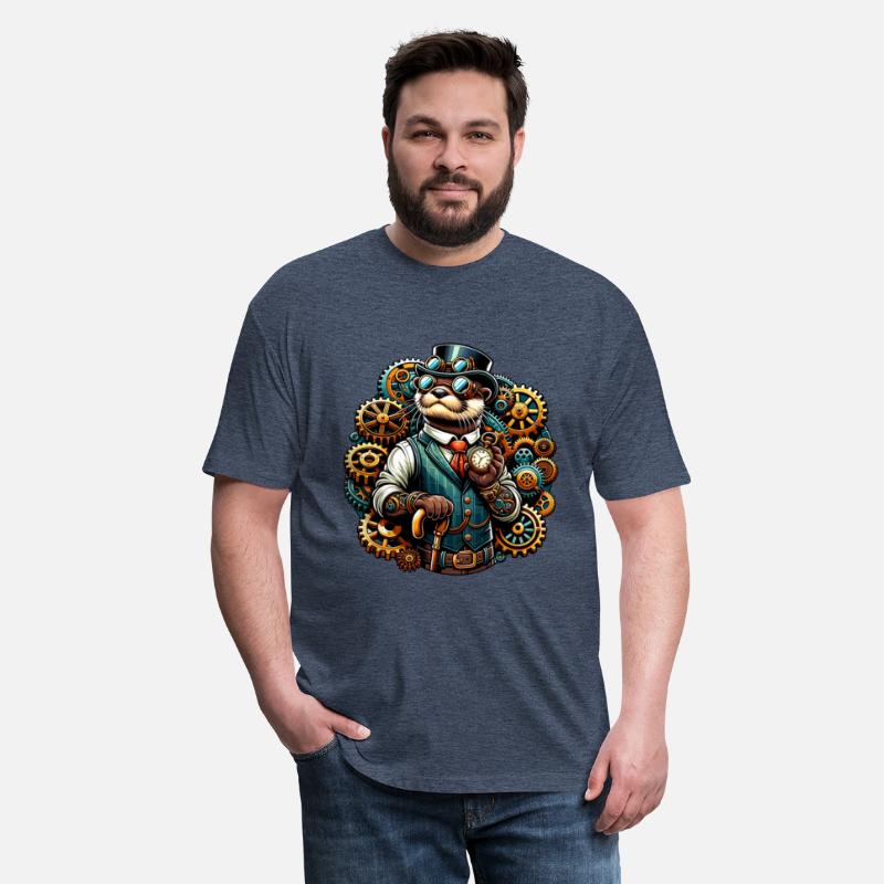 Steampunk Otter with Gears and Clock