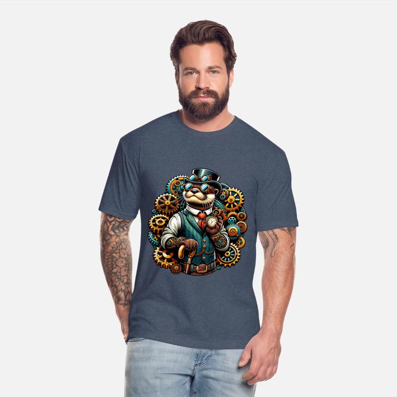 Steampunk Otter with Gears and Clock