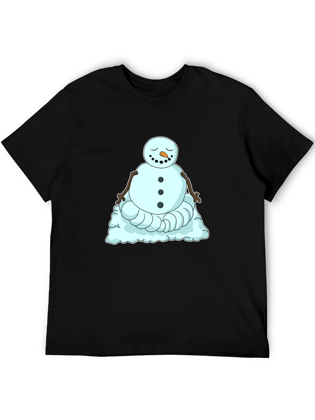 Zen Snowman Graphic Tee - Relaxed Winter Style