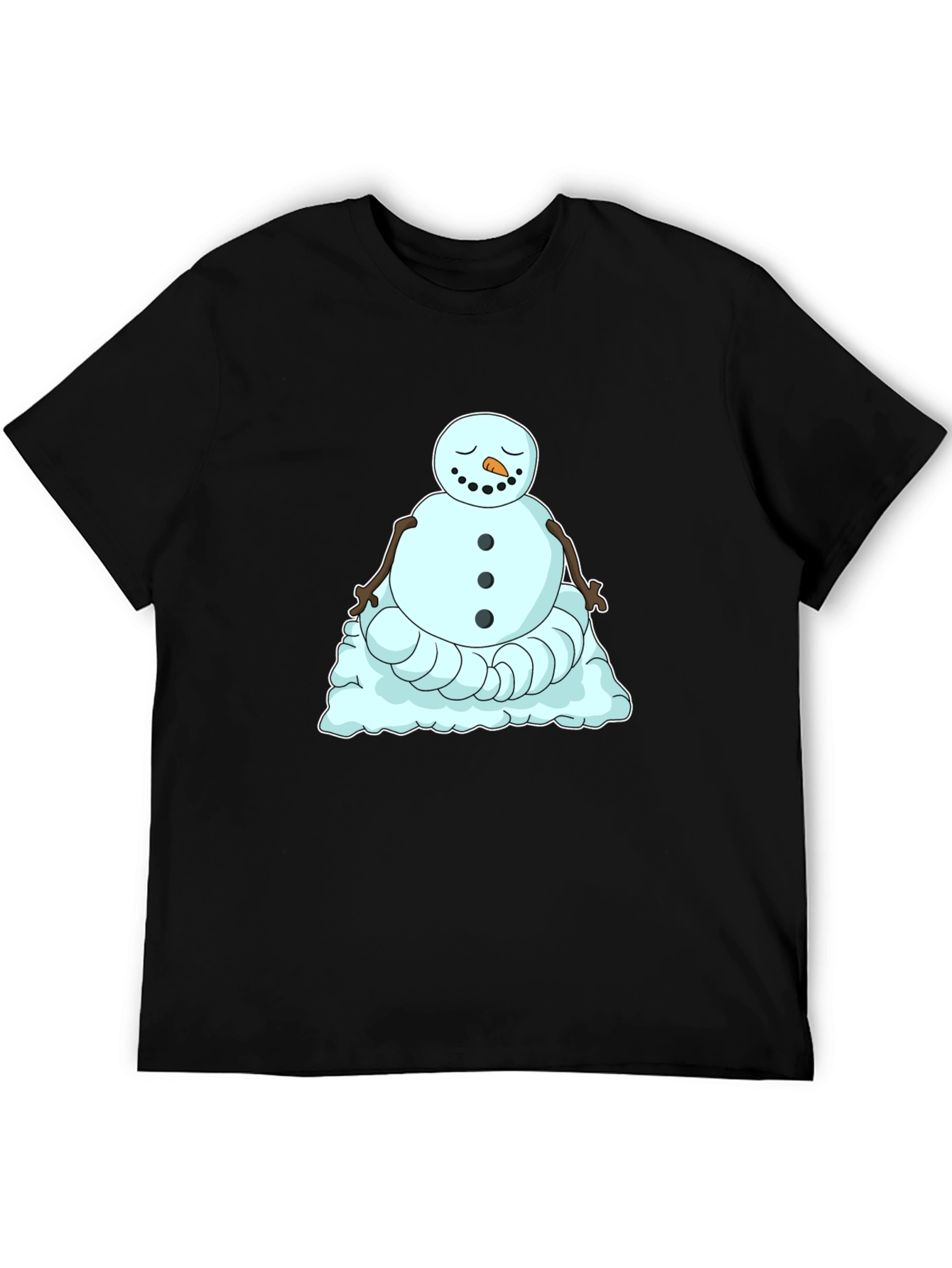 Zen Snowman Graphic Tee - Relaxed Winter Style