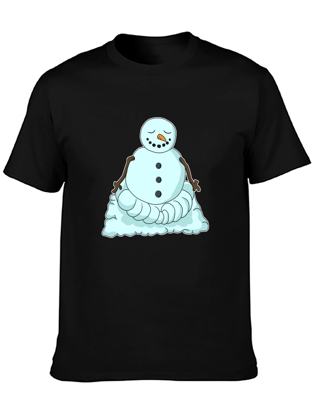 Zen Snowman Graphic Tee - Relaxed Winter Style