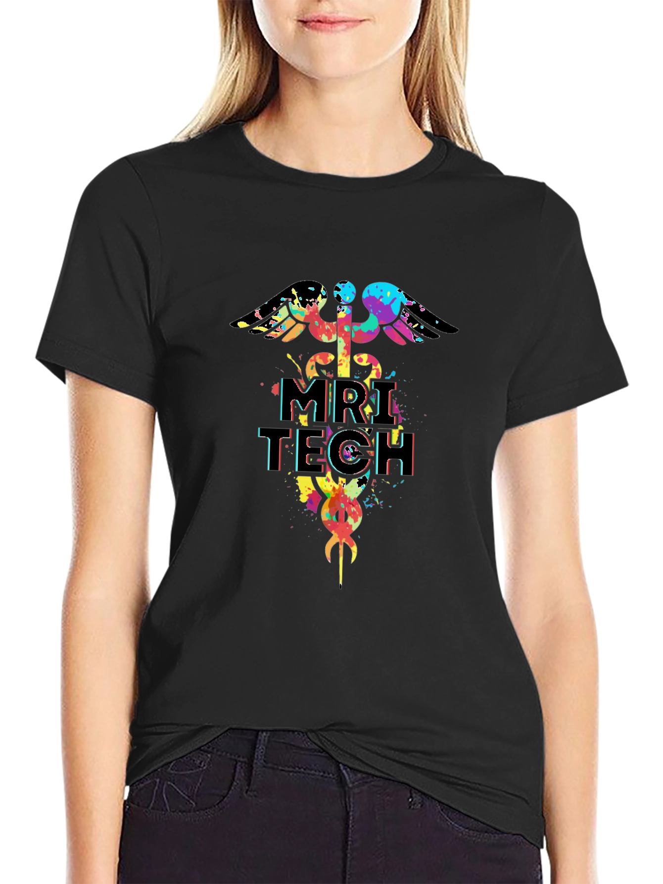 MRI Tech Colorful Caduceus T-Shirt