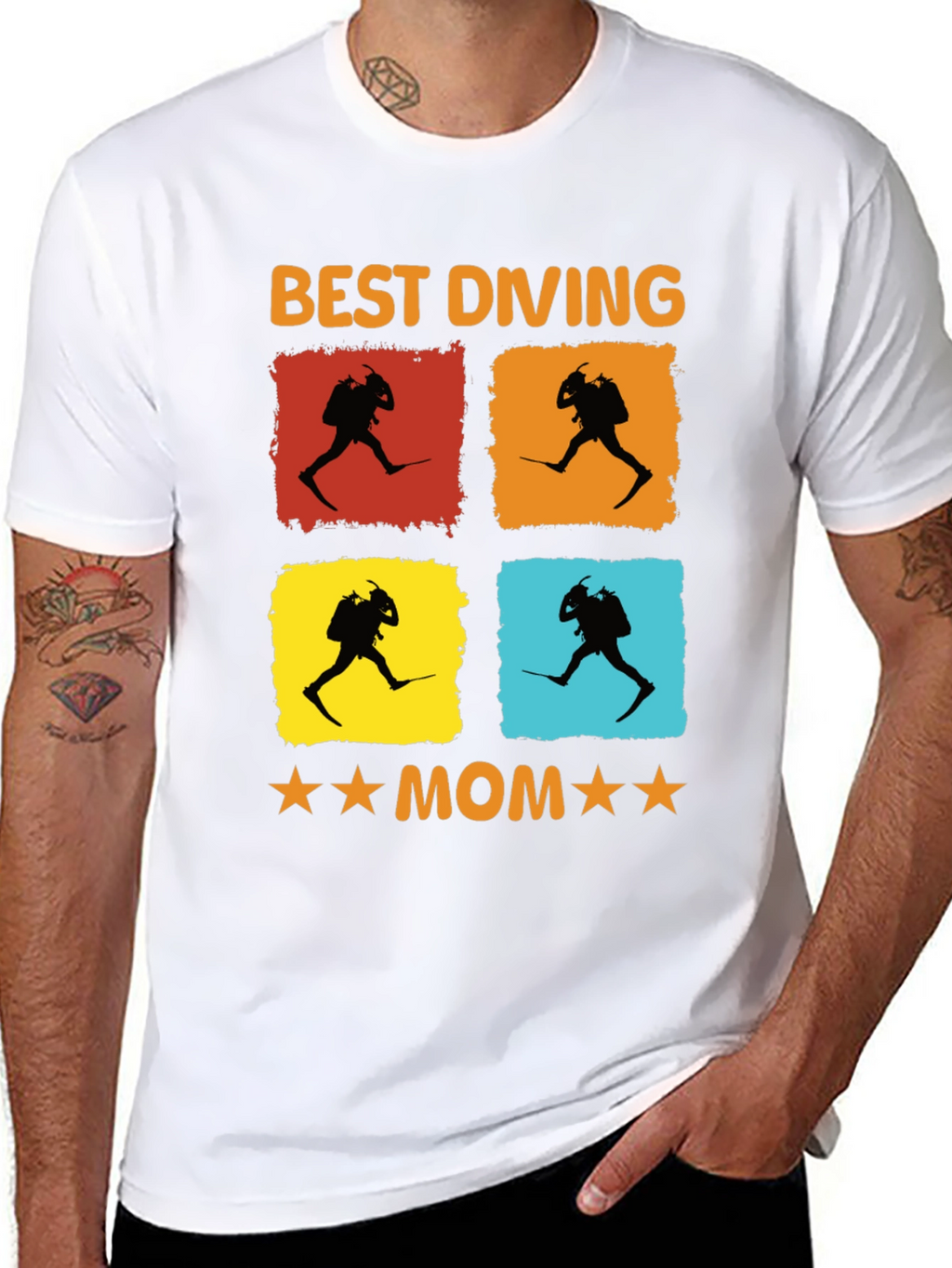 Best Diving Mom T-Shirt | Diver Silhouette Graphic Tee