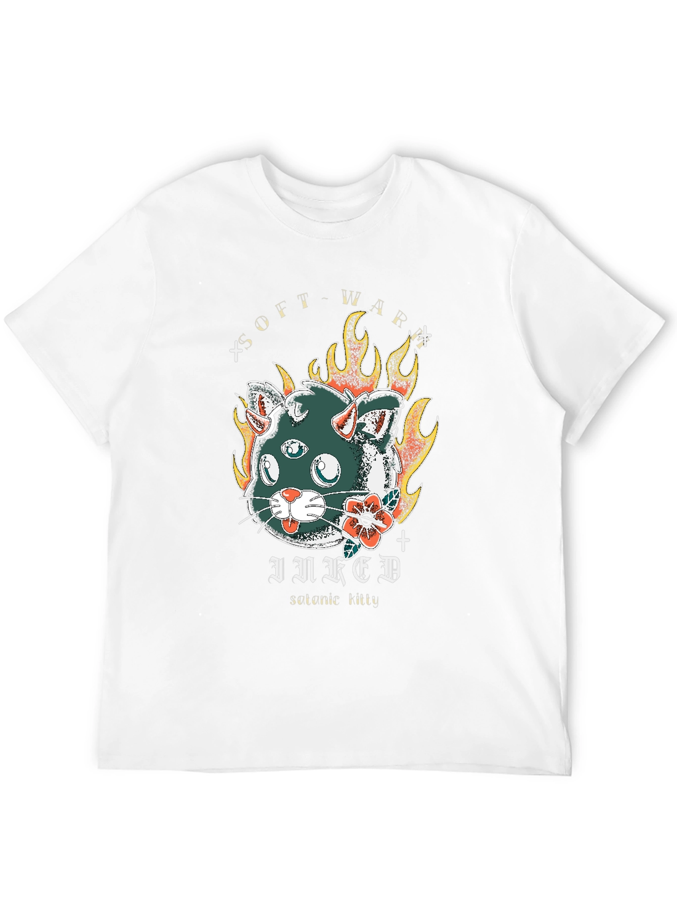 Inked Cat T-Shirt - Soft War Serotonin Tattoo Design