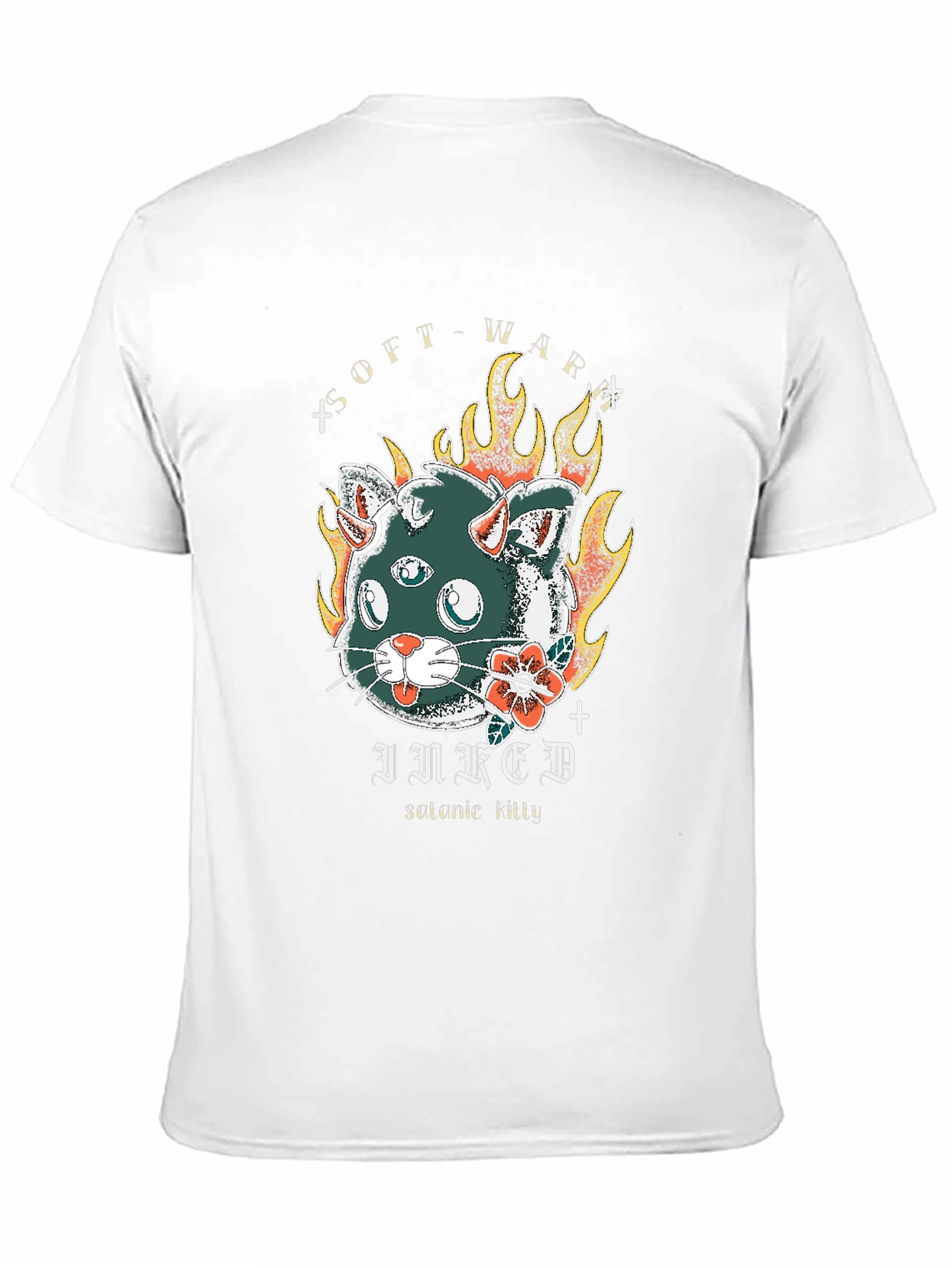 Inked Cat T-Shirt - Soft War Serotonin Tattoo Design