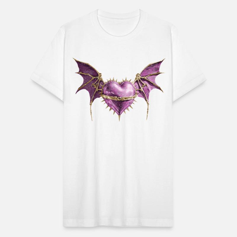 Surreal Gothic Heart with Bat Wings