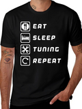 Eat Sleep Tuning Repeat Graphic Tee - Black T-Shirt