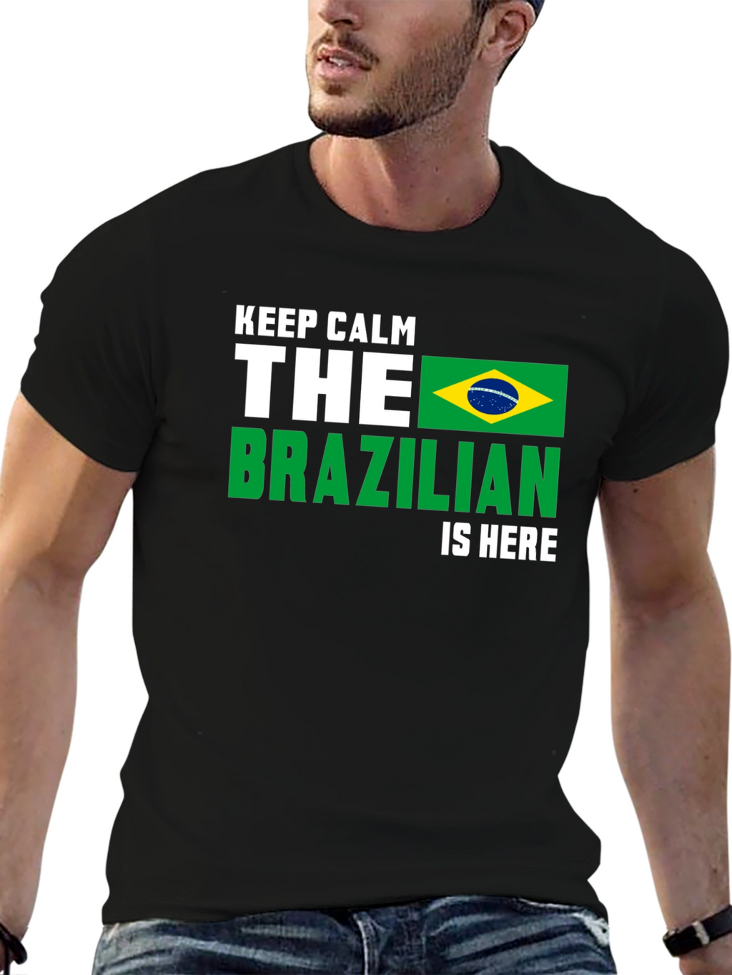 Keep Calm Brazilian Is Here T-Shirt - Black
