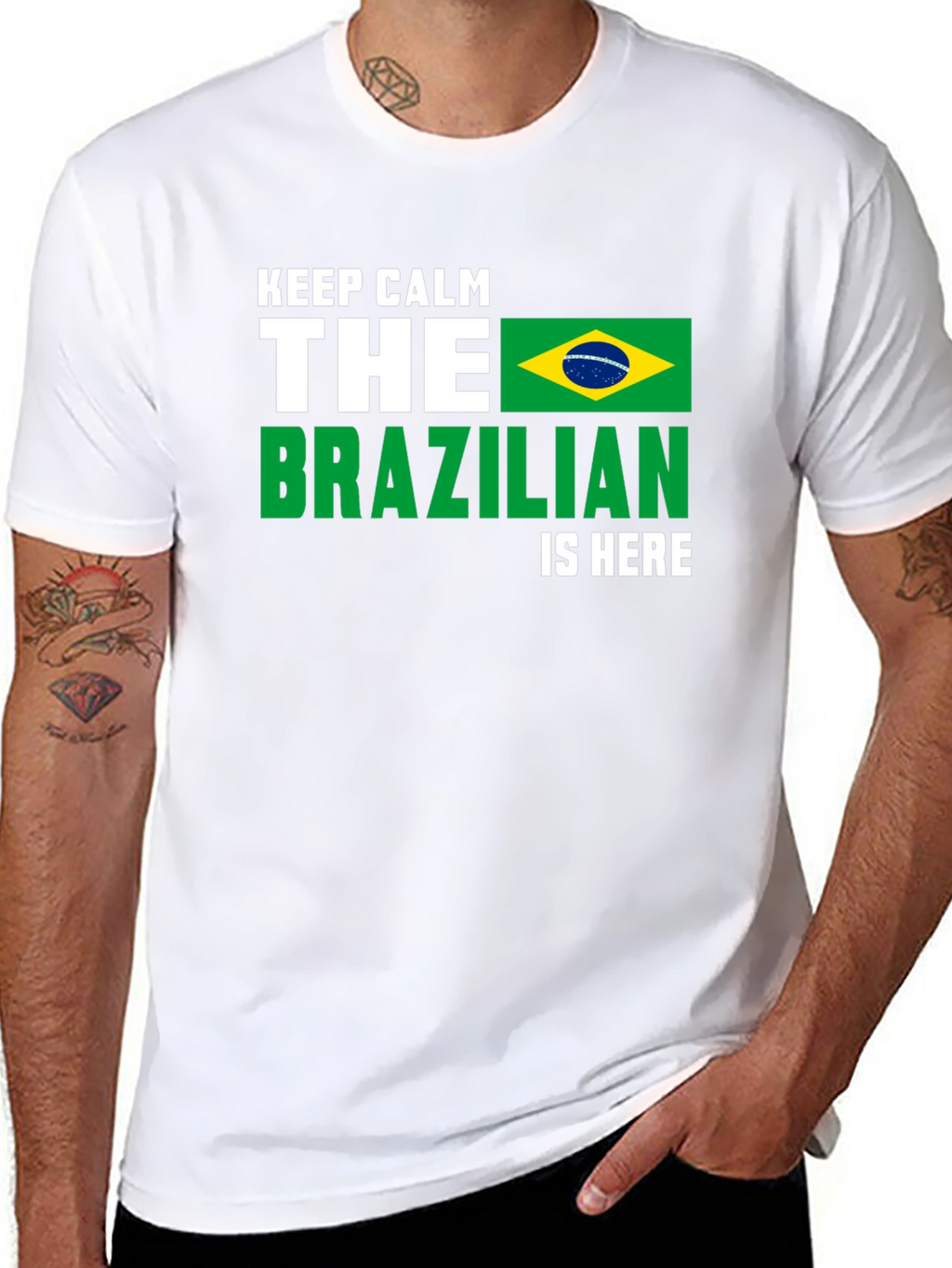 Keep Calm Brazilian Is Here T-Shirt - Black
